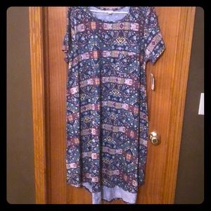 Lularoe Carly- Multi-Colored Geometric Floral